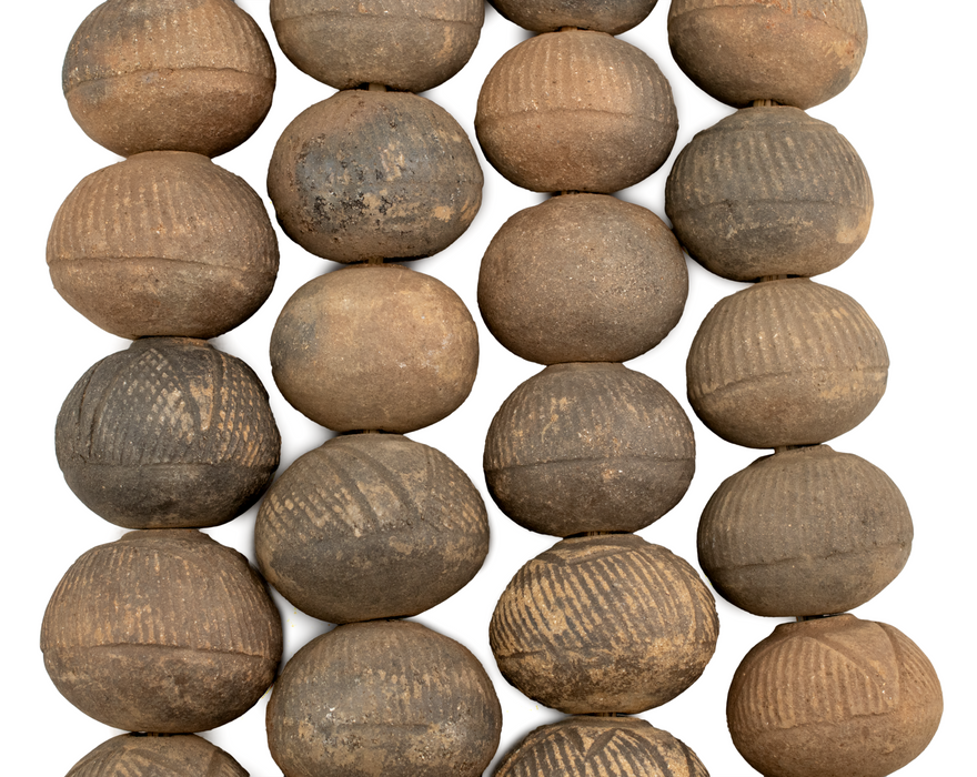 Super Jumbo Nigerian Clay Spindle Beads (46mm)