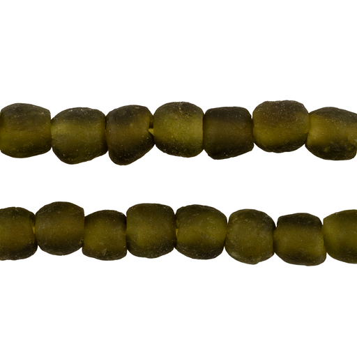Olive Green Recycled Glass Beads (9mm)