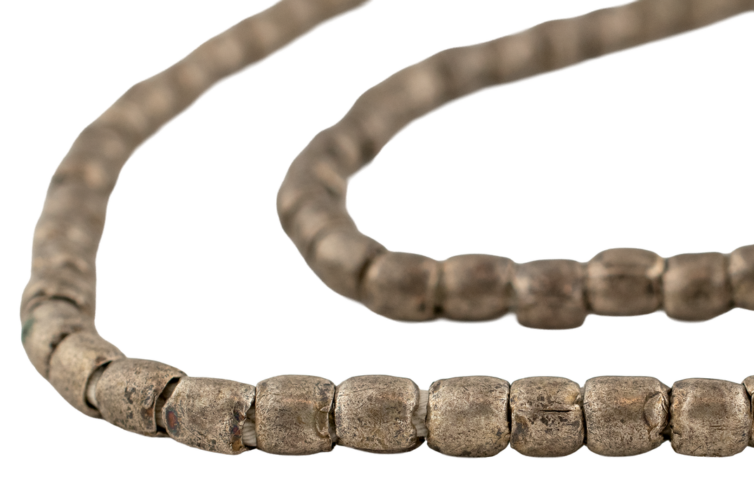 Vintage Silver Ethiopian Tube Beads (5x6mm)