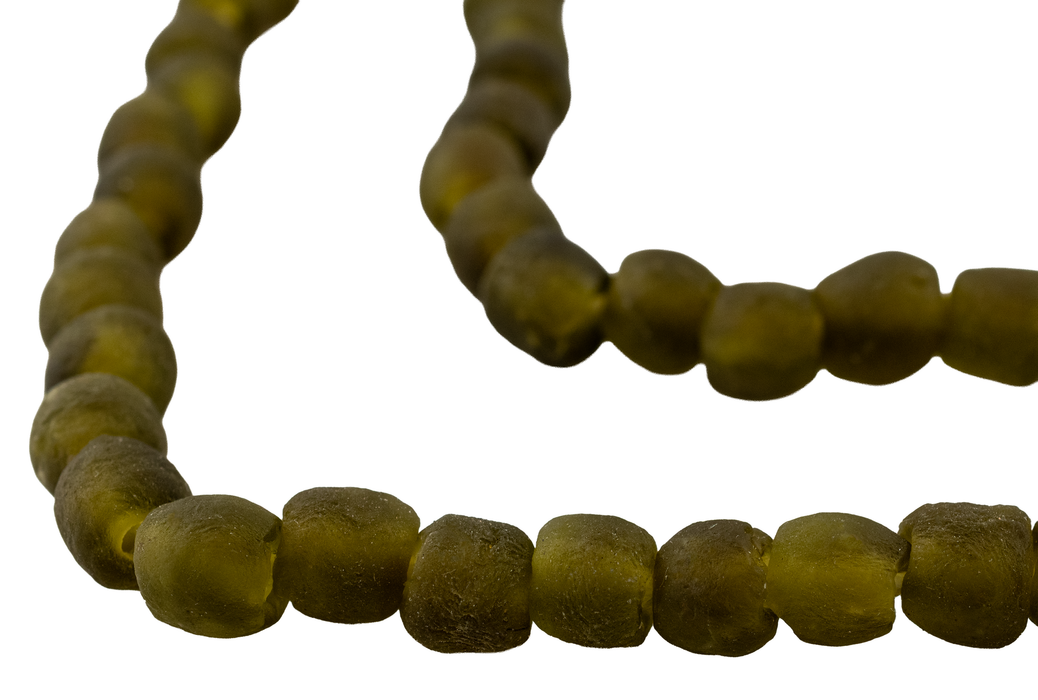 Olive Green Recycled Glass Beads (9mm)