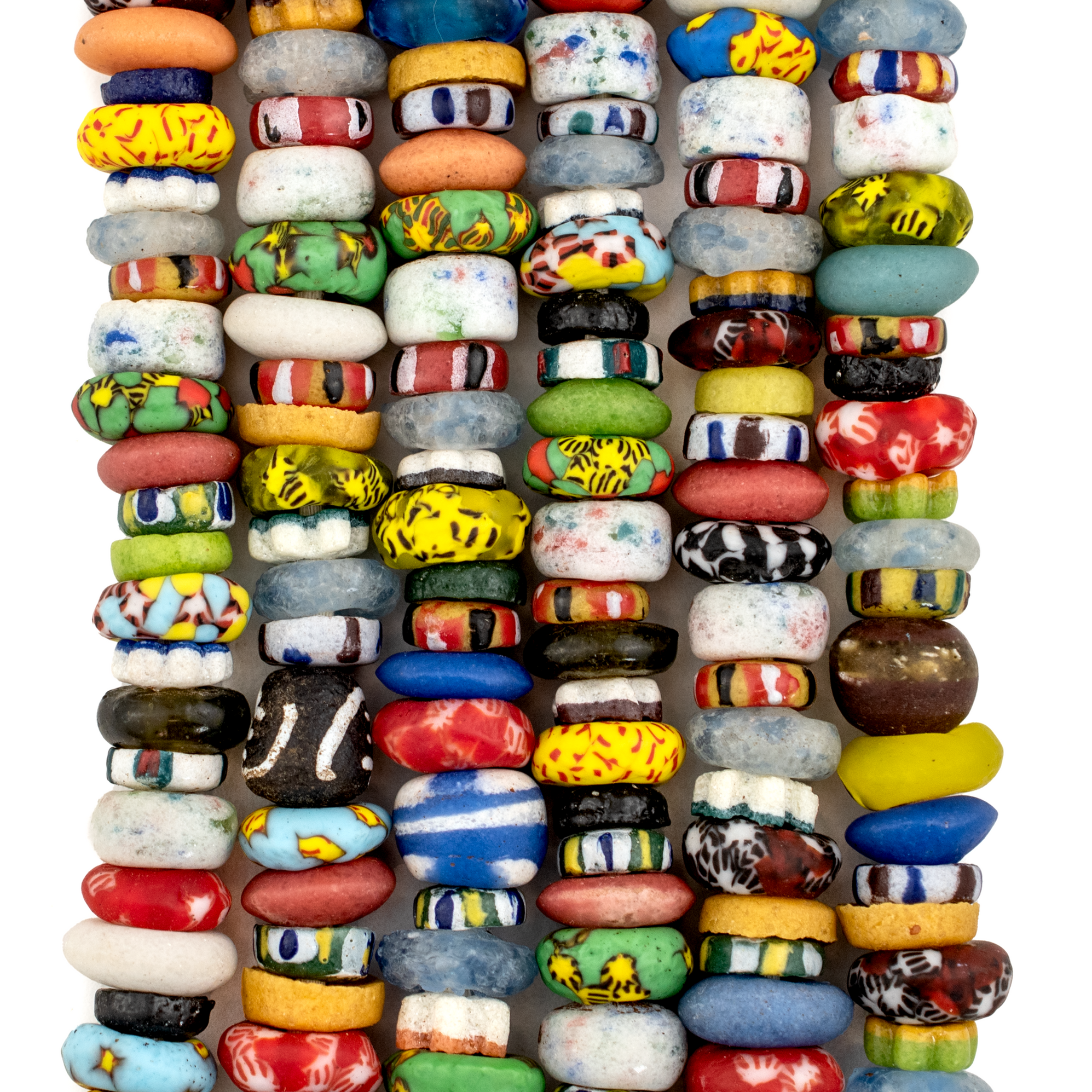 Ghana Medley Rondelle Powder Glass Beads — The Bead Chest