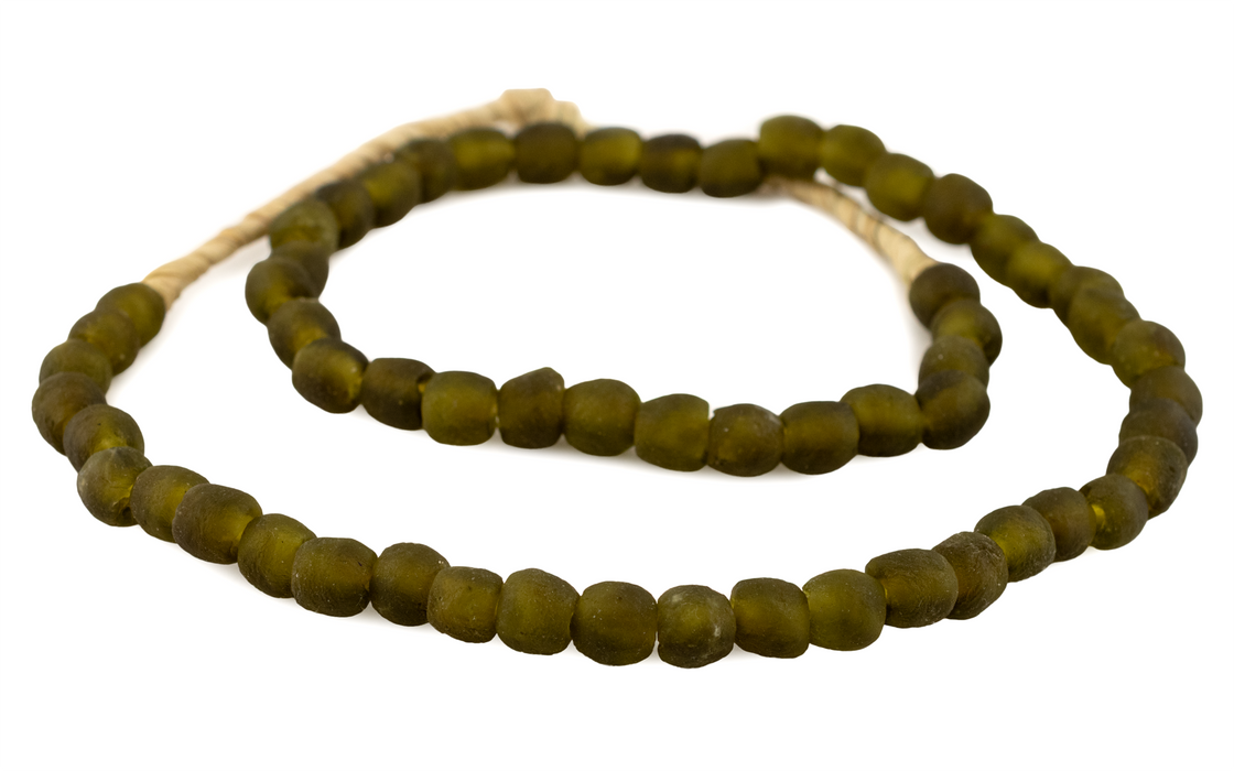 Olive Green Recycled Glass Beads (9mm)