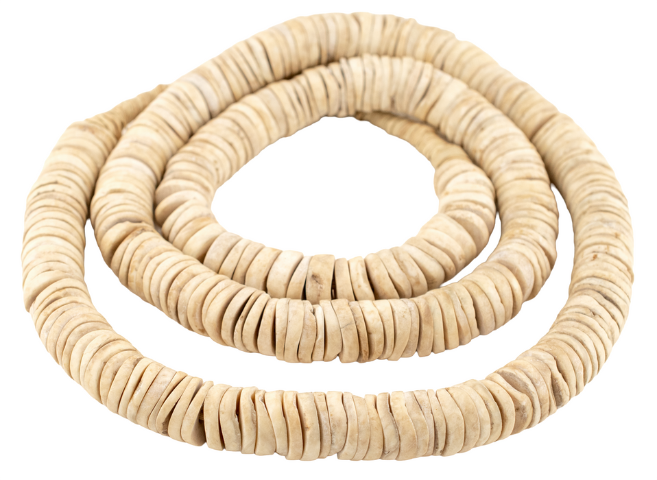 Jumbo Vintage Ocean Shell Heishi Beads (17mm) #17524