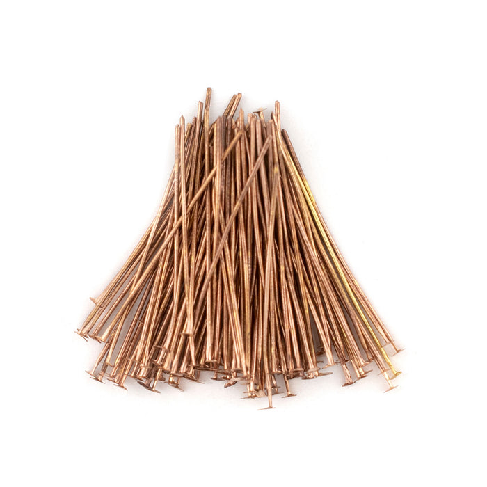 Copper 21 Gauge 1.5 Inch Head Pins (Approx 500 pieces) - The Bead Chest