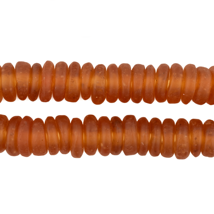Apricot Rondelle Recycled Glass Beads