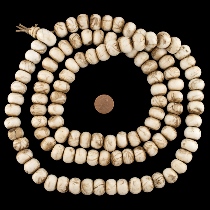 Vintage Style Naga Conch Shell Mala Beads (16mm)