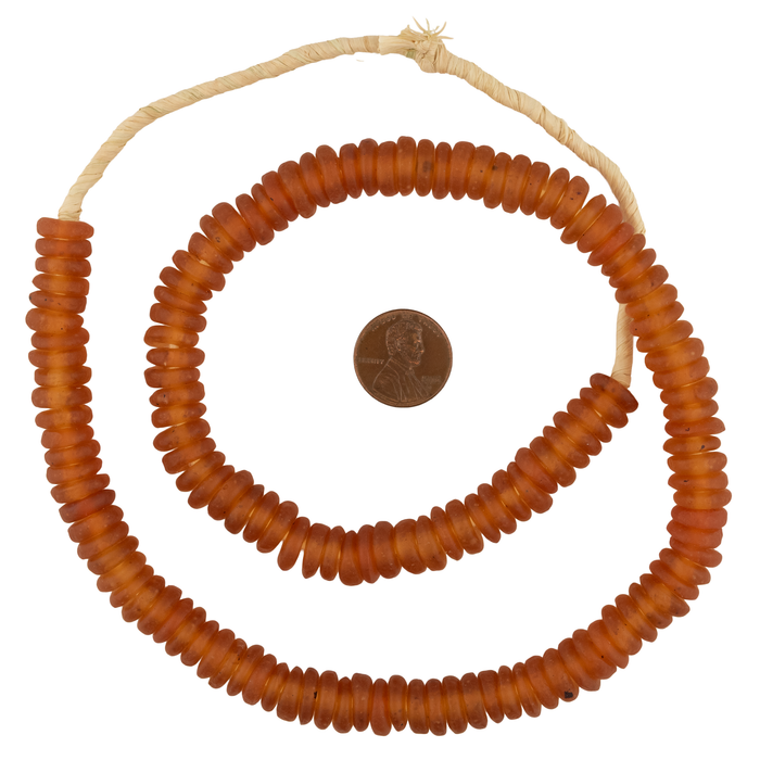 Apricot Rondelle Recycled Glass Beads