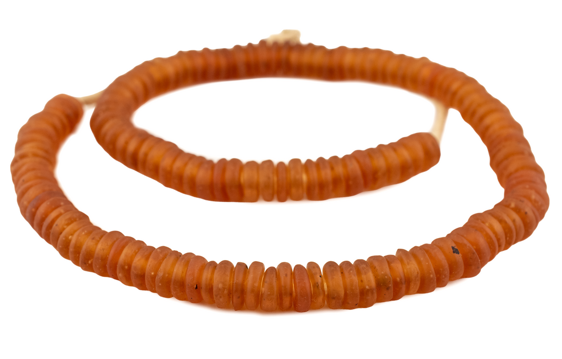 Apricot Rondelle Recycled Glass Beads