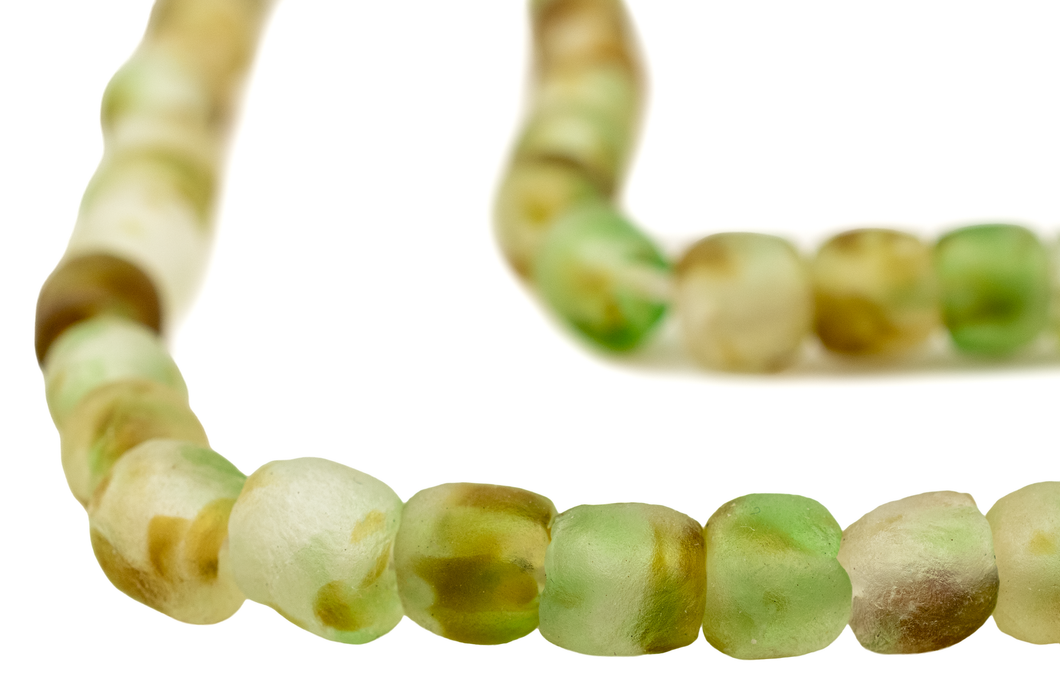 Earth Swirl Recycled Glass Beads (9mm)