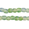 Light Blue Green Swirl Recycled Glass Beads (9mm)