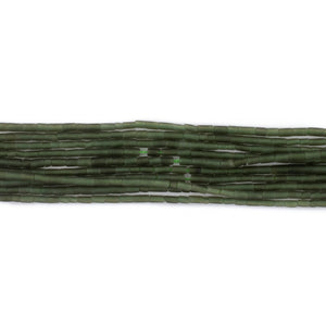Tiny Green Serpentine Tube Beads (1.5mm)