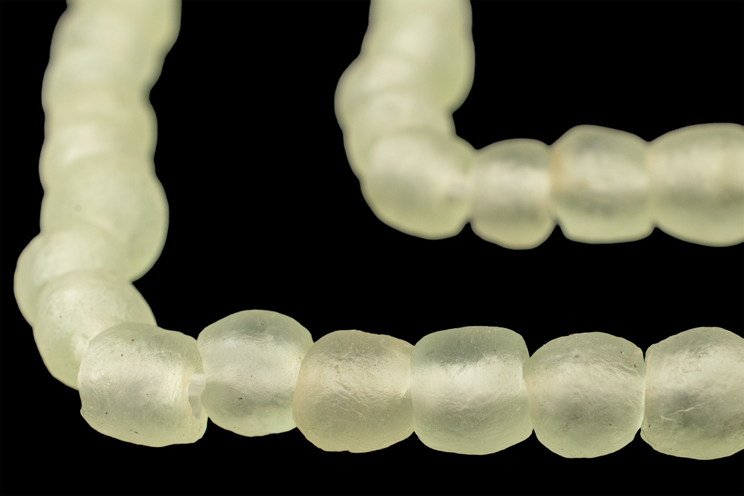 Pastel Green Recycled Glass Beads (9mm)