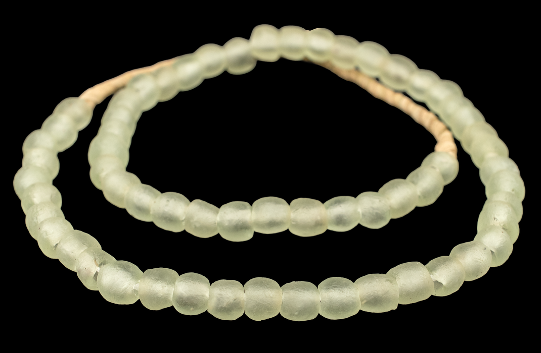 Pastel Green Recycled Glass Beads (9mm)