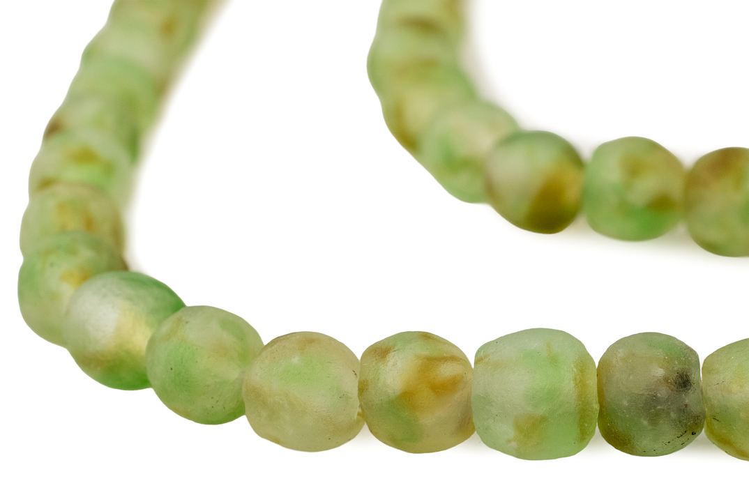 Earth Swirl Recycled Glass Beads (11mm)