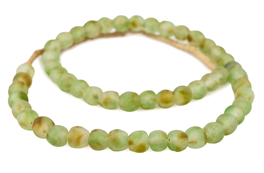 Earth Swirl Recycled Glass Beads (11mm)