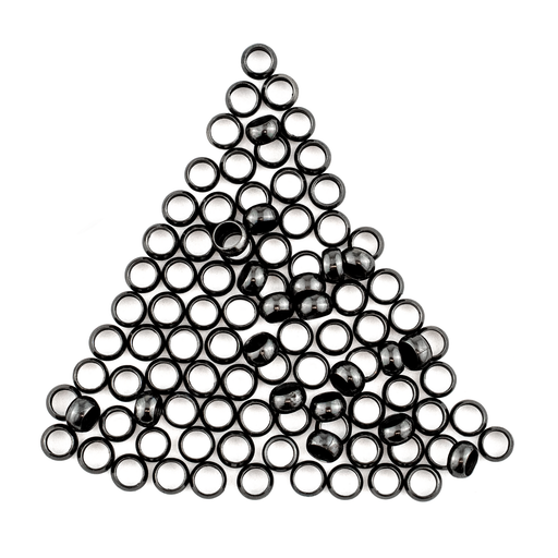 Gunmetal Round Crimp Beads (2x4mm, Set of 100)