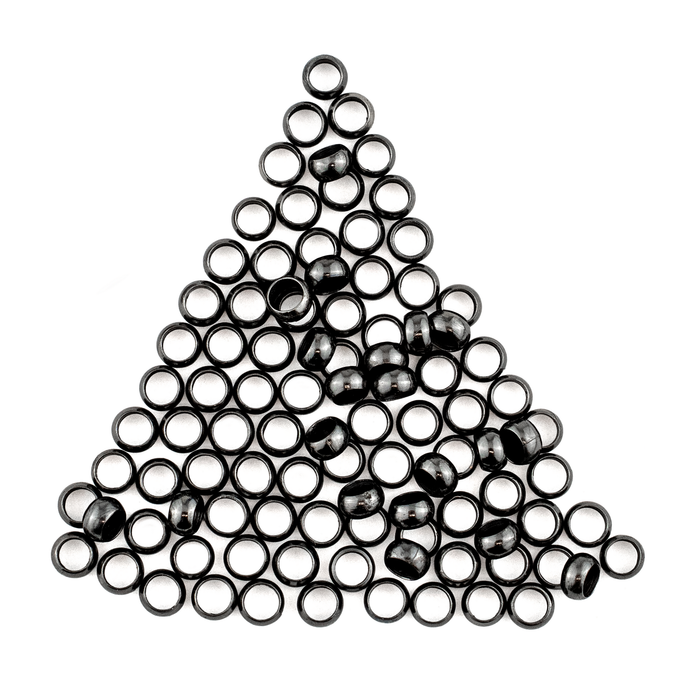 Gunmetal Round Crimp Beads (2x4mm, Set of 100)