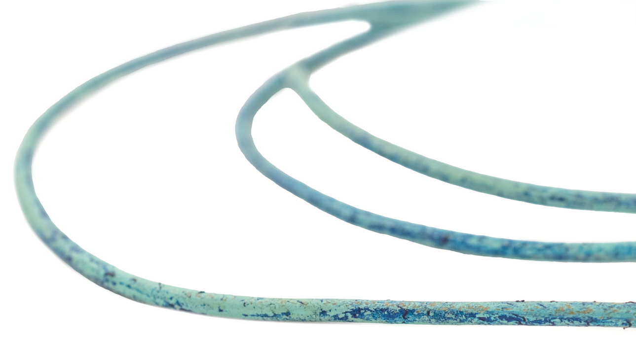 2.0mm Turquoise Speckled Round Leather Cord (75ft)