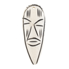 Narrow Carved White Kenya Bone Face Pendant (65mm)