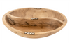 Two-Compartment Batik Bone Inlaid Wooden Bowl (Medium, 8 Inches)