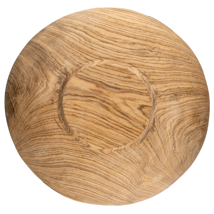 Two-Compartment Batik Bone Inlaid Wooden Bowl (Medium, 8 Inches)