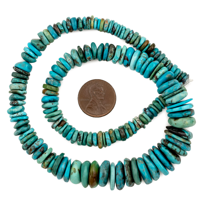 Graduated Disk Deep Blue Graduated Disk Turquoise Beads — The Bead Chest