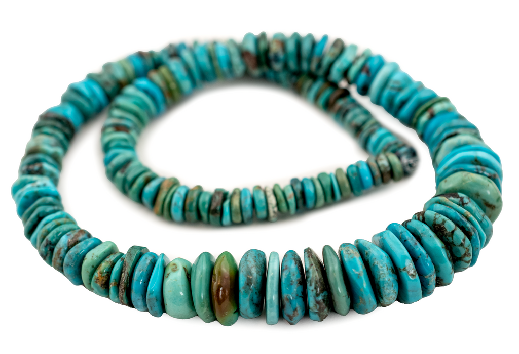 Graduated Disk Deep Blue Graduated Disk Turquoise Beads — The Bead Chest