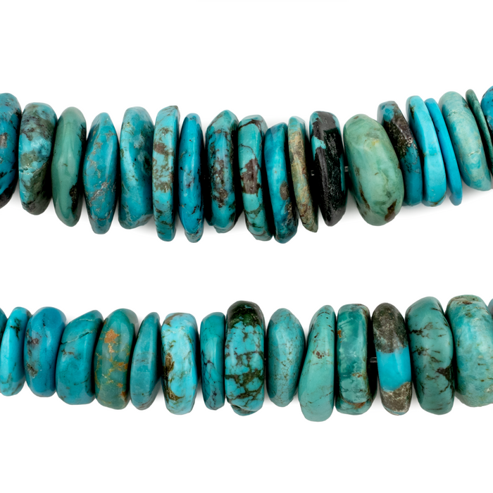 Deep Blue Graduated Disk Turquoise Beads - The Bead Chest