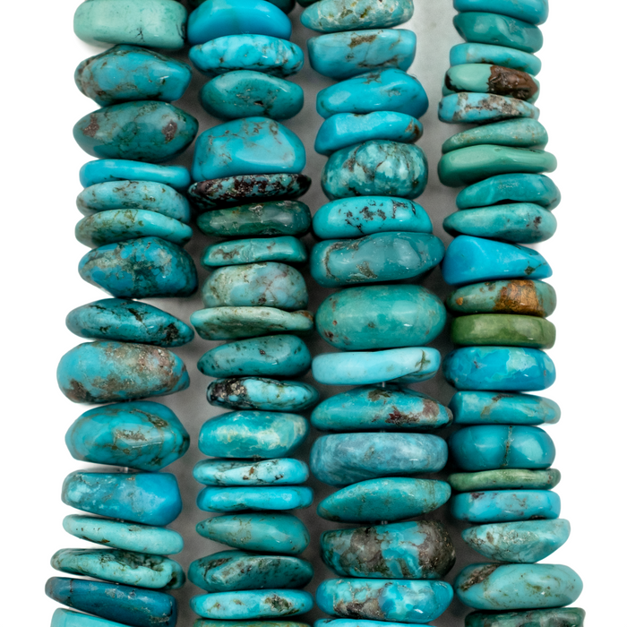 Deep Blue Graduated Disk Turquoise Beads - The Bead Chest