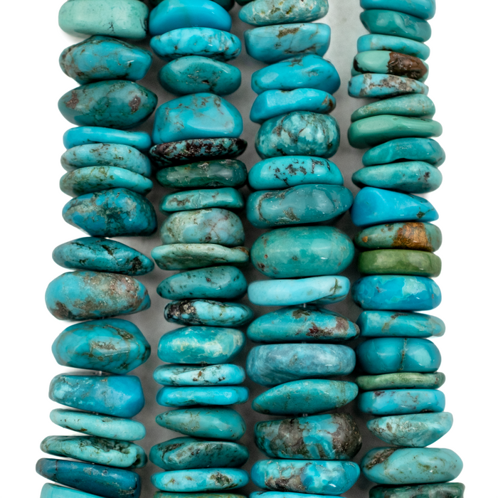 Graduated Disk Deep Blue Graduated Disk Turquoise Beads — The Bead Chest