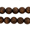 Carved Vintage-Style Round Olive Wood Beads from Bethlehem (12mm)