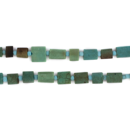 Flat Turquoise-Style Afghan Stone Beads (8x6mm) - The Bead Chest