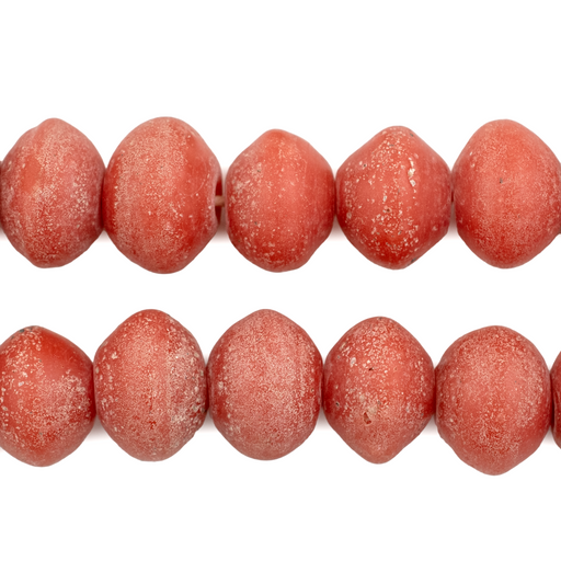 Pumpkin Orange Ancient Style Bicone Java Glass Beads (15mm)