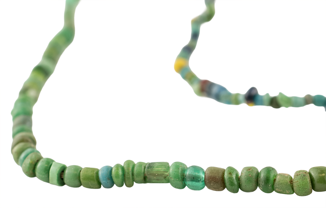 Green Ancient Djenne Nila Glass Beads