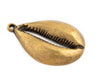 Antiqued Brass Cowrie Shell Pendant (7x66mm)