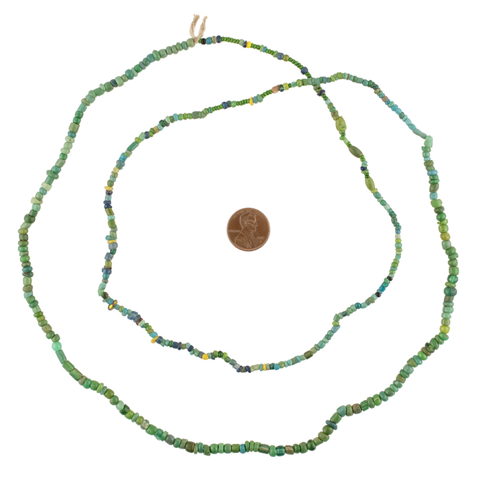 Green Ancient Djenne Nila Glass Beads
