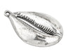 Antiqued Silver Cowrie Shell Pendant (7x66mm)