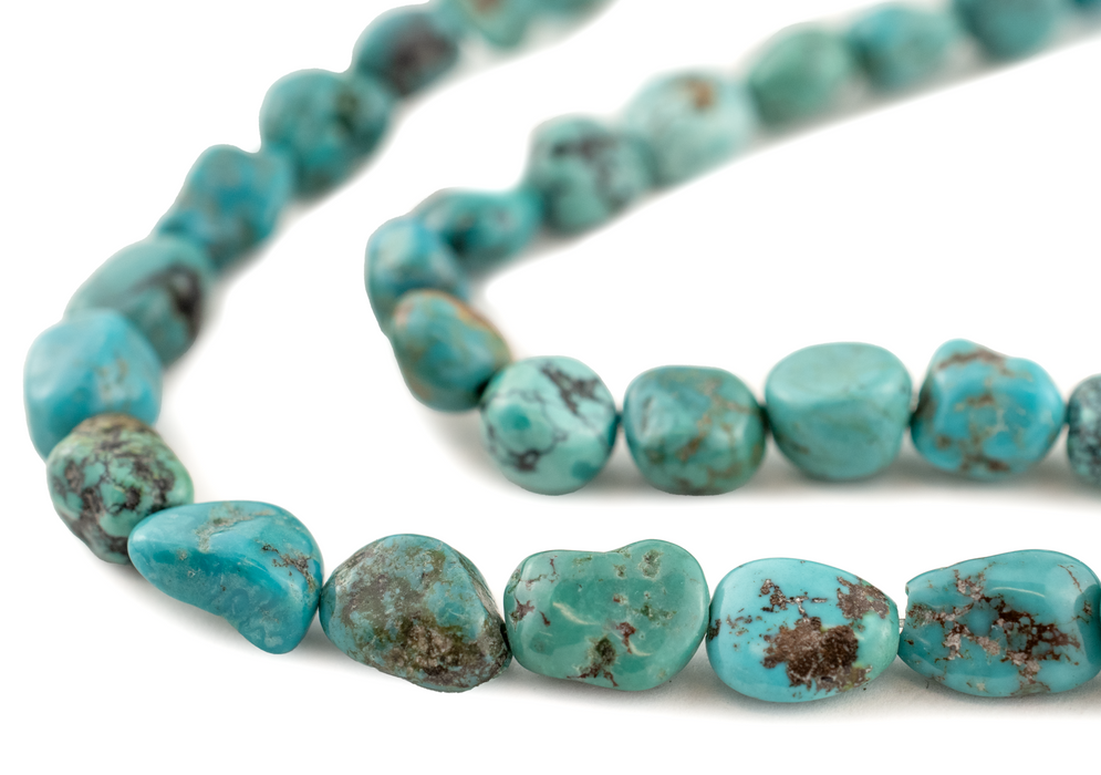 Aqua Turquoise Nugget Beads (7-8mm)