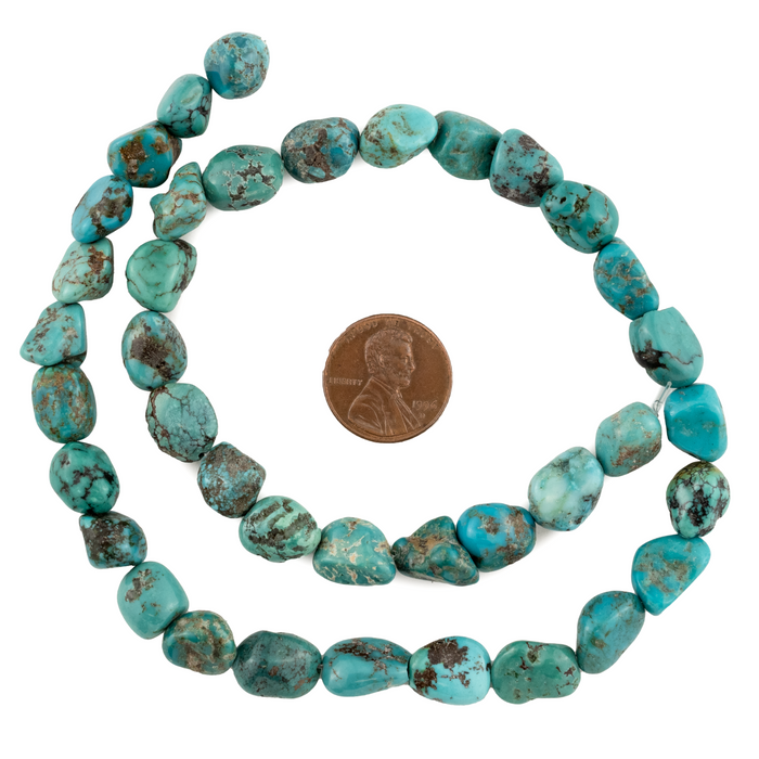 Aqua Turquoise Nugget Beads (7-8mm)