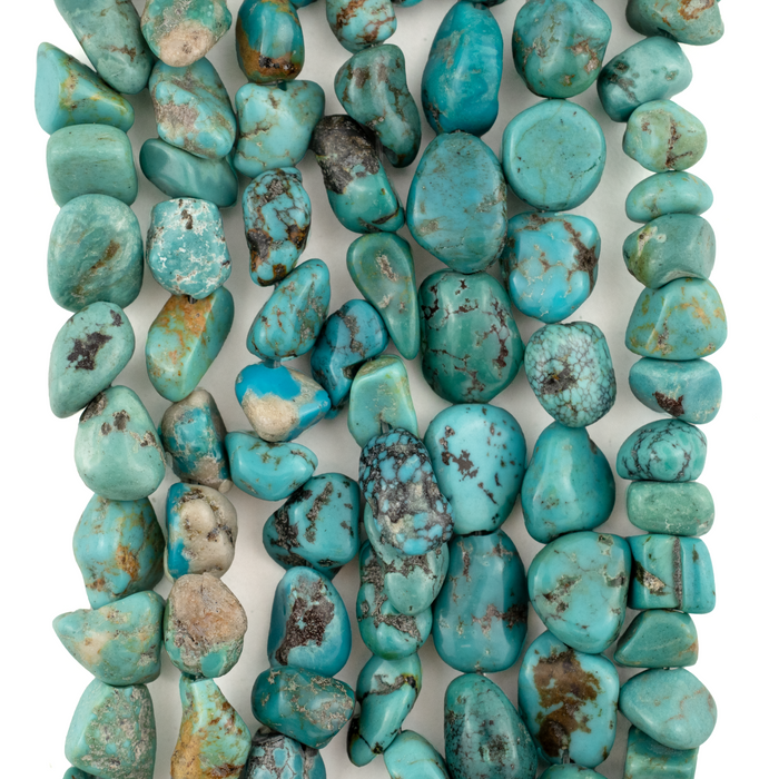 Aqua Turquoise Nugget Beads (7-8mm)