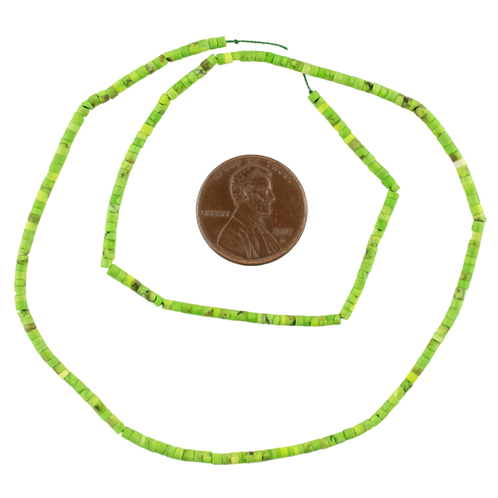 Lime Green Turquoise Style Heishi Beads (2mm)