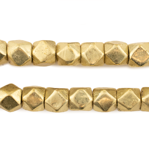 Jumbo Brass Diamond Cut Beads (9mm, 16 Inch Strand)