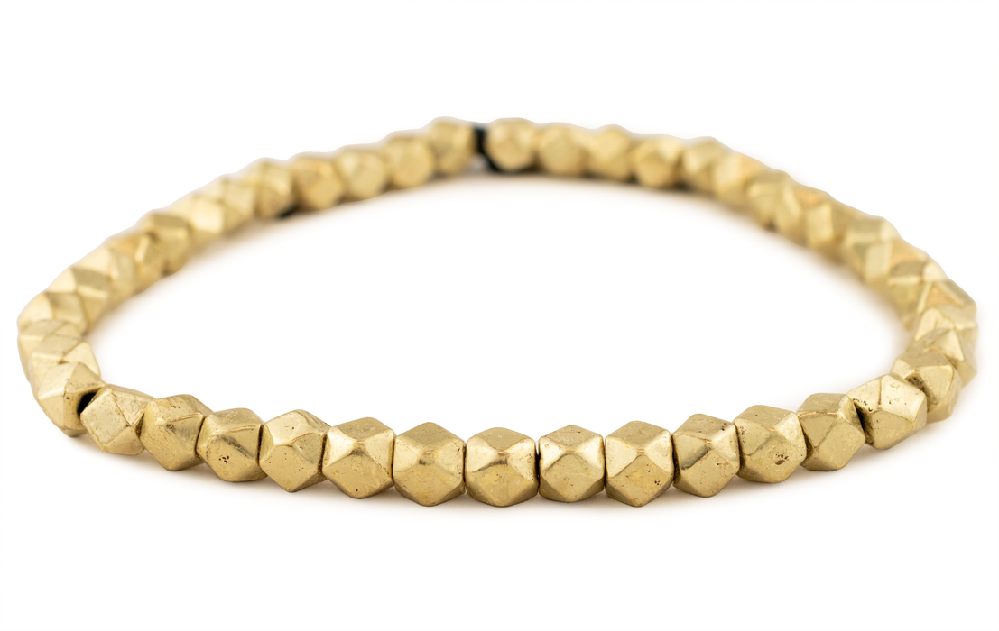 Jumbo Brass Diamond Cut Beads (9mm, 16 Inch Strand)