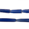 Antique Russian Blue Large Elongated Tube Beads