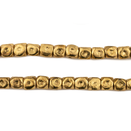 Antiqued Brass Tuareg Cornerless Cube Beads (6mm)
