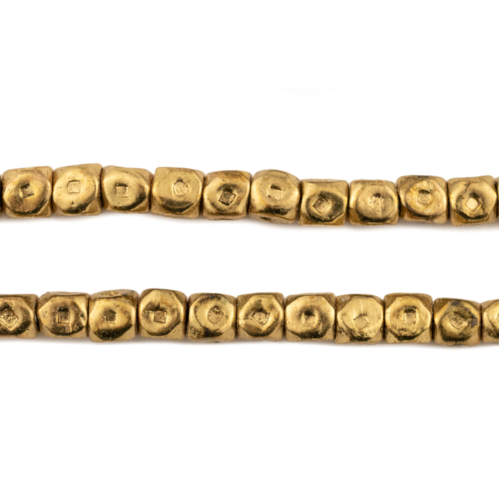 Antiqued Brass Tuareg Cornerless Cube Beads (6mm)