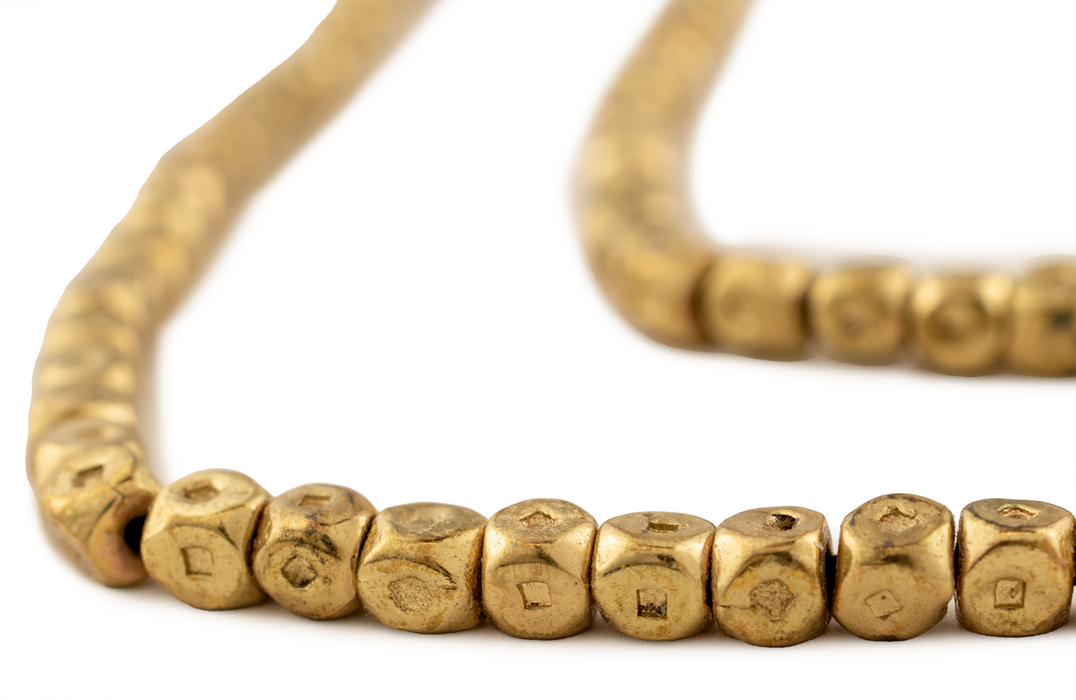 Antiqued Brass Tuareg Cornerless Cube Beads (6mm)
