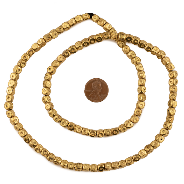 Antiqued Brass Tuareg Cornerless Cube Beads (6mm)
