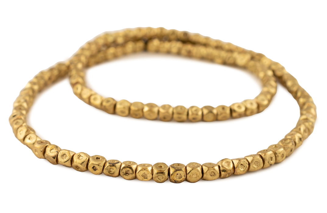 Antiqued Brass Tuareg Cornerless Cube Beads (6mm)