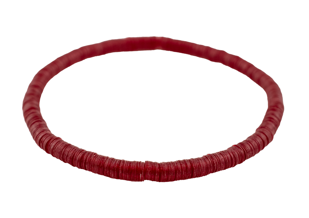 Translucent Red African Vinyl Stretch Bracelet